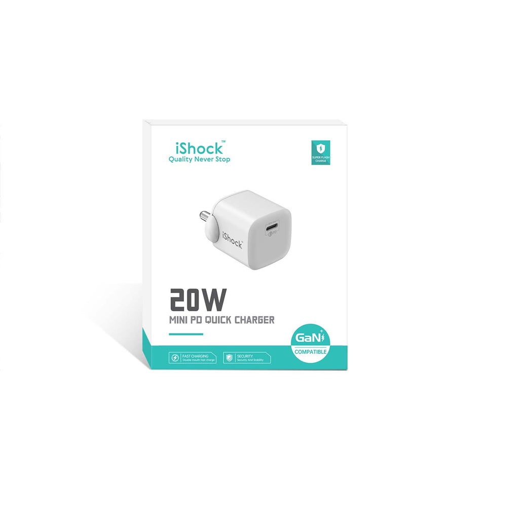 20W Type C Quick Charger GaN mini PD - White