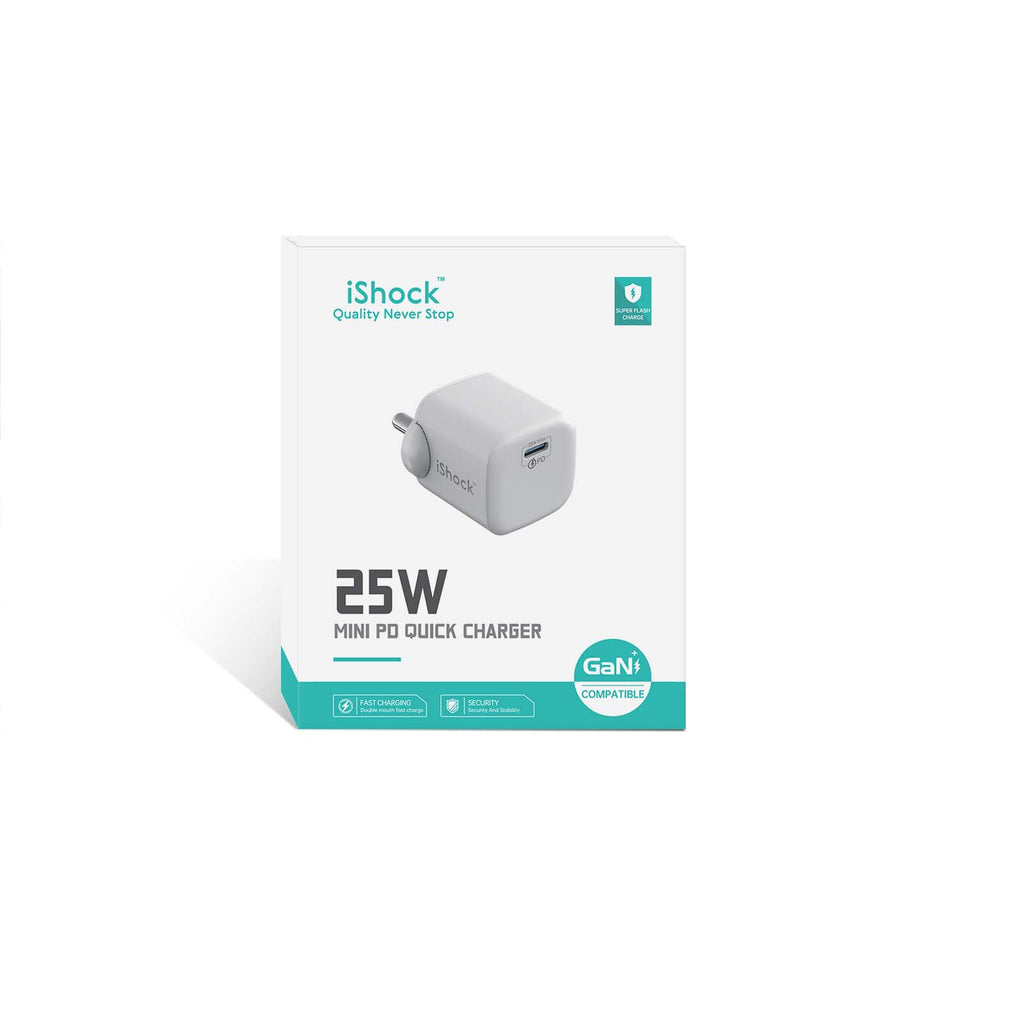 25W Type C Quick Charger GaN mini PD - White