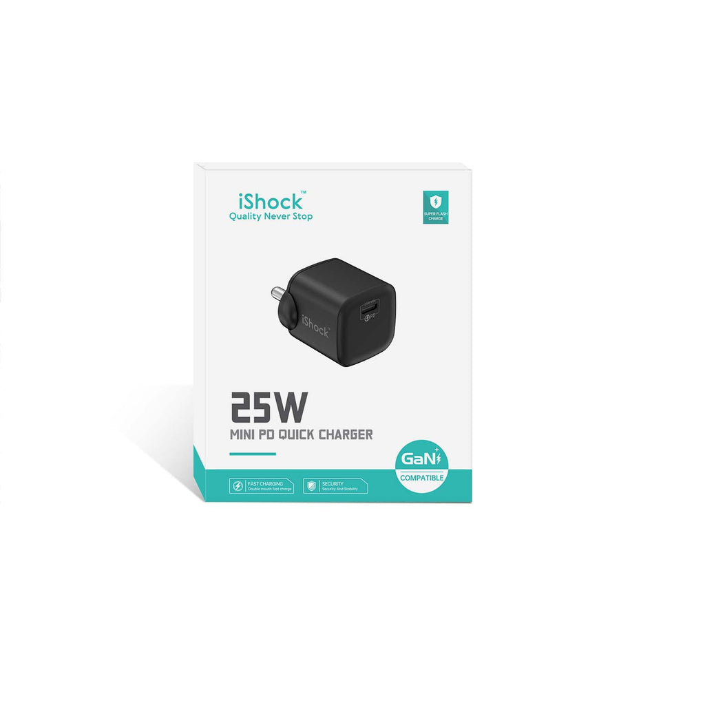 25W Type C Quick Charger GaN mini PD - Black