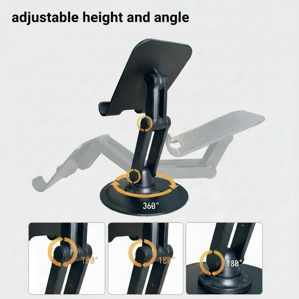 Premium Foldable 360° Rotatable, Height & Angle Adjustable, Anti skid Phone & Tablet Stand ISMS-005