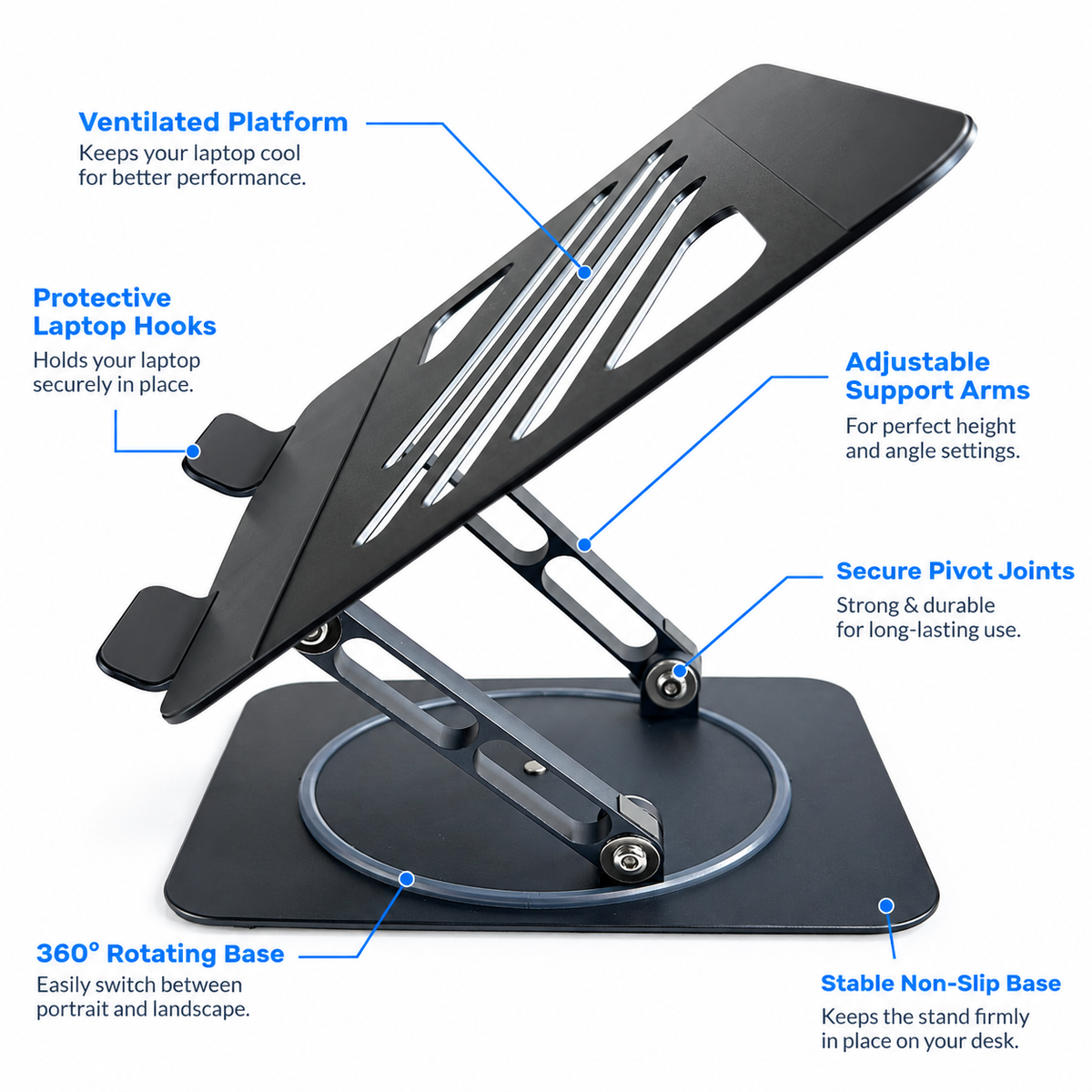 iShock Premium 360° Rotatable and Adjustable Laptop & Tablet Stand