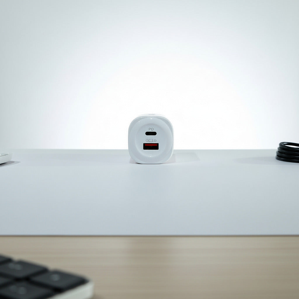 20W PD Dual Port Fast Charger - White