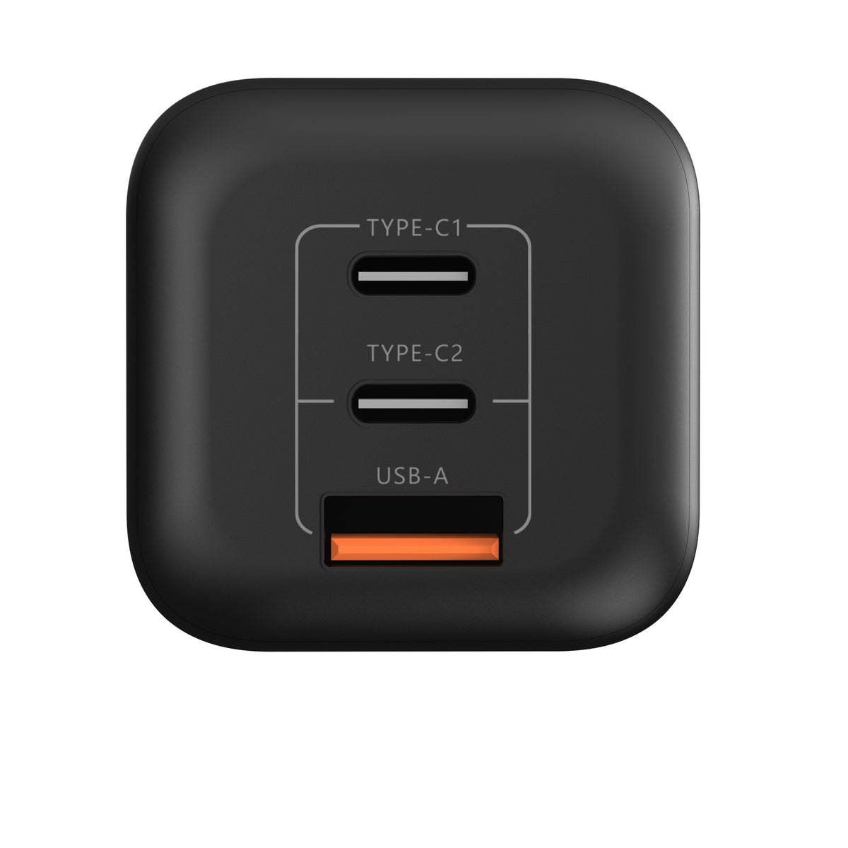 67W 3 Port 2 Type-C with 1 USB A Quick Charger GaN mini PD - Black