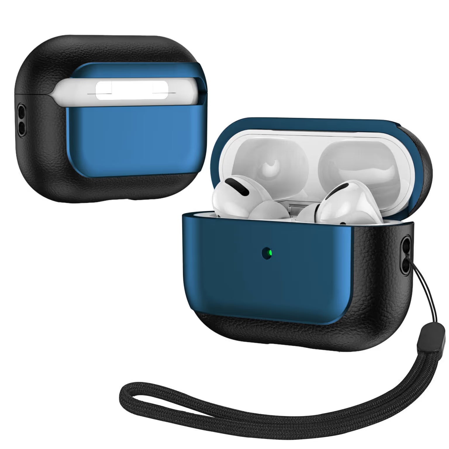 Litchi Texture Case with Lanyard Airpods 4 | 4 ANC Ateneo Blue