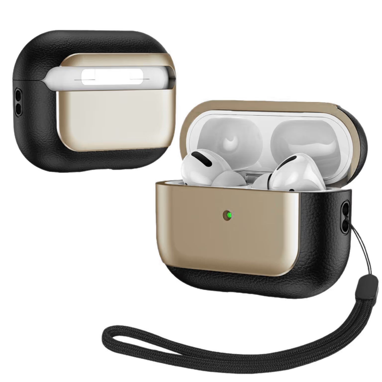 Litchi Texture Case with Lanyard Airpods 4 | 4 ANC Brown