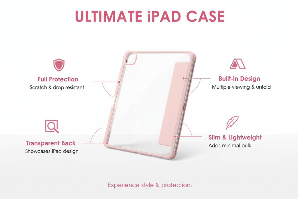 Built-in Stand Trifold Slim Case