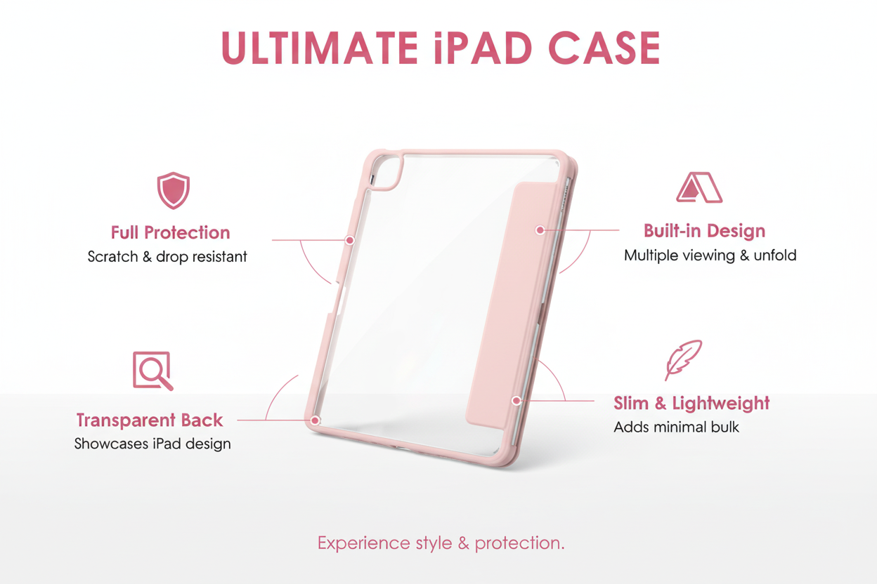 Built-in Stand Trifold Slim Case
