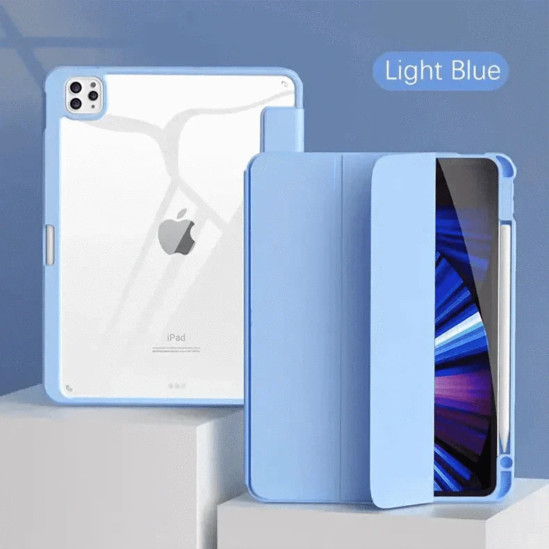 Built-in Stand Trifold Slim Case Light Blue
