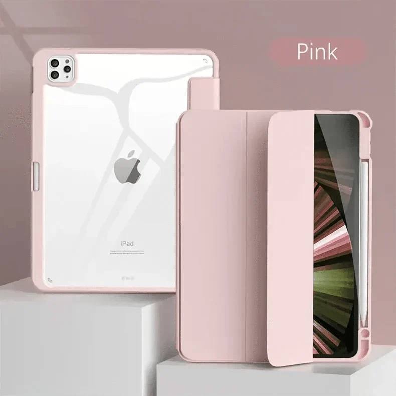 Built-in Stand Trifold Slim Case Pink
