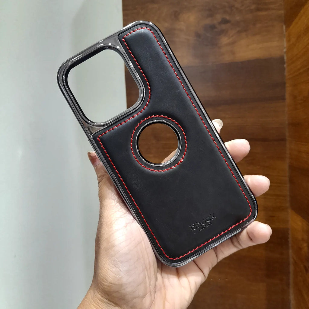 Electroplating Chrome PU Leather Case for iPhone 15 Pro