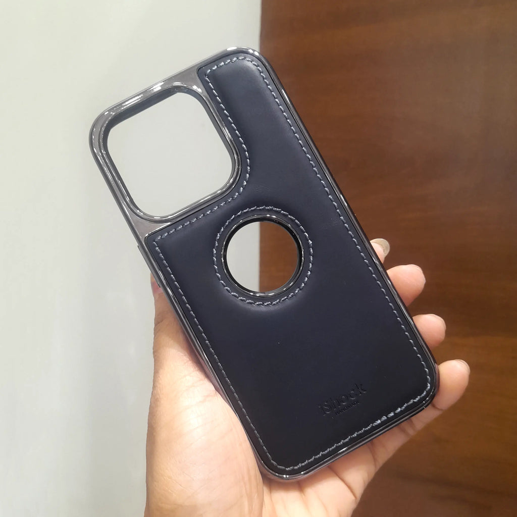 Electroplating Chrome PU Leather Case for iPhone 12 Pro
