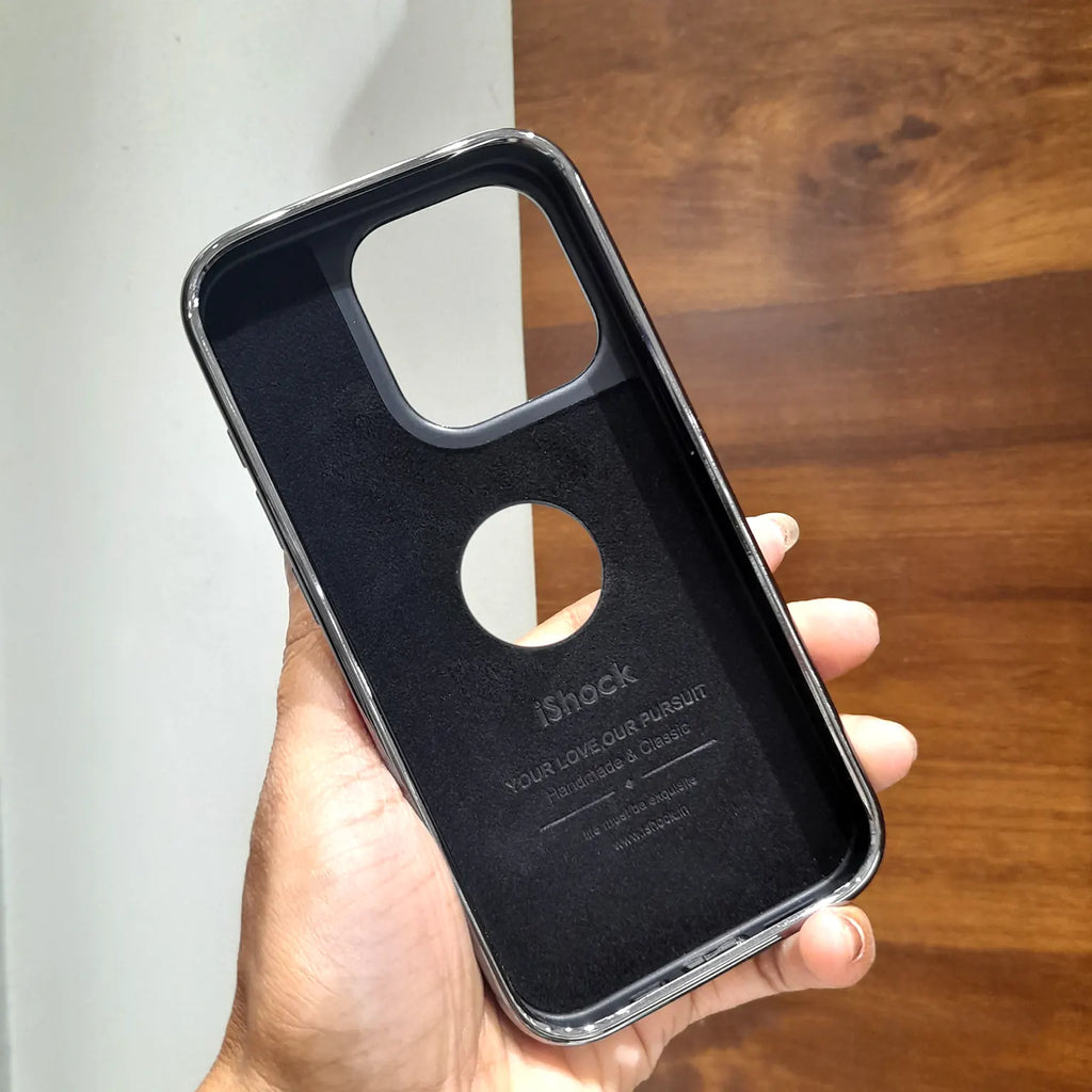 Electroplating Chrome PU Leather Case for iPhone 15 Plus