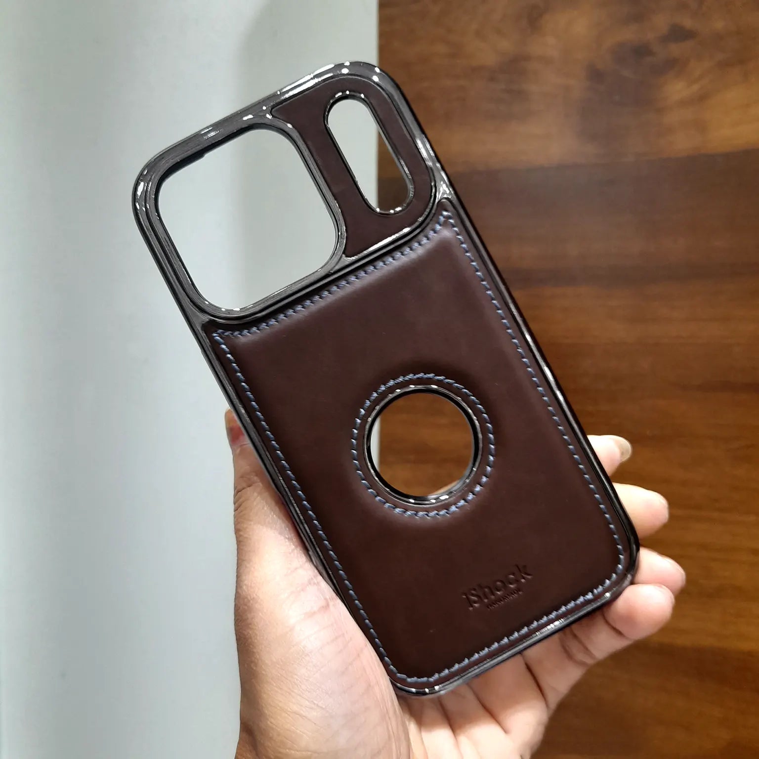 Electroplating Chrome PU Leather Case for iPhone 17