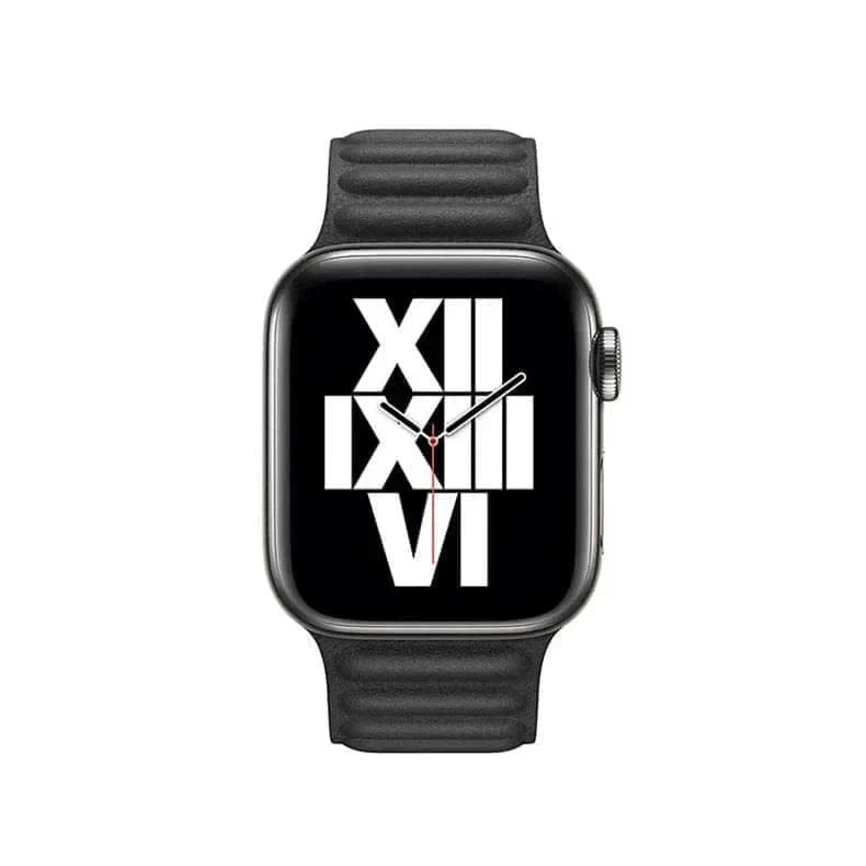 Leather Texture Magnetic Link Strap