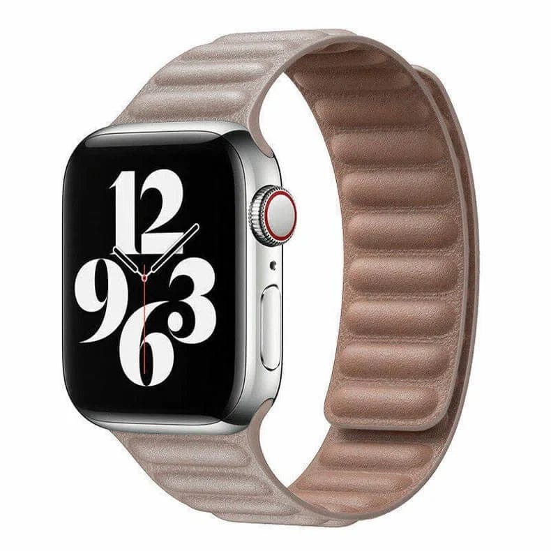 Leather Texture Magnetic Link Strap Stone