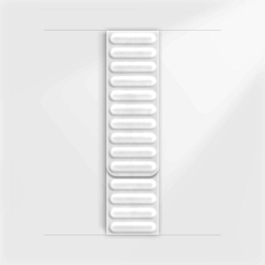 Leather Texture Magnetic Link Strap White