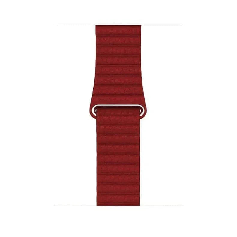 Leather Texture Magnetic Loop Red