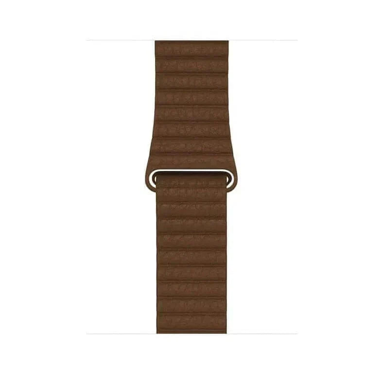 Leather Texture Magnetic Loop Tan Brown