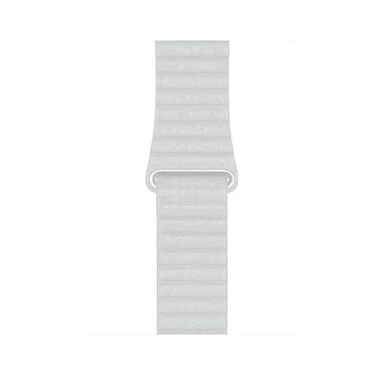 Leather Texture Magnetic Loop White