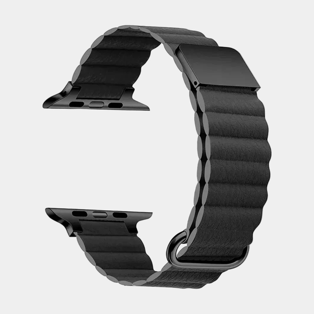 Magnetic Leather Texture Band Black