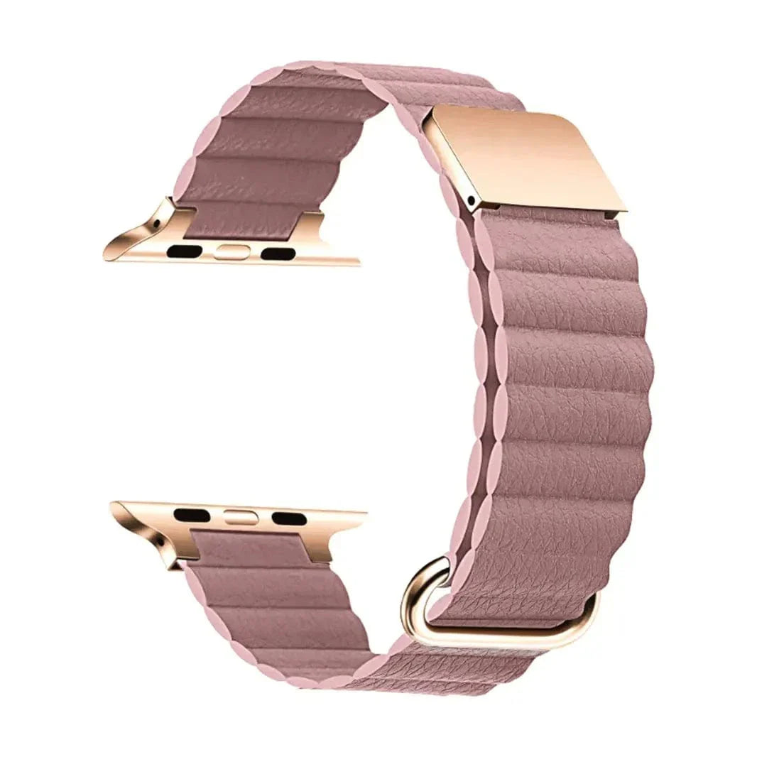 Magnetic Leather Texture Band Rose Pink
