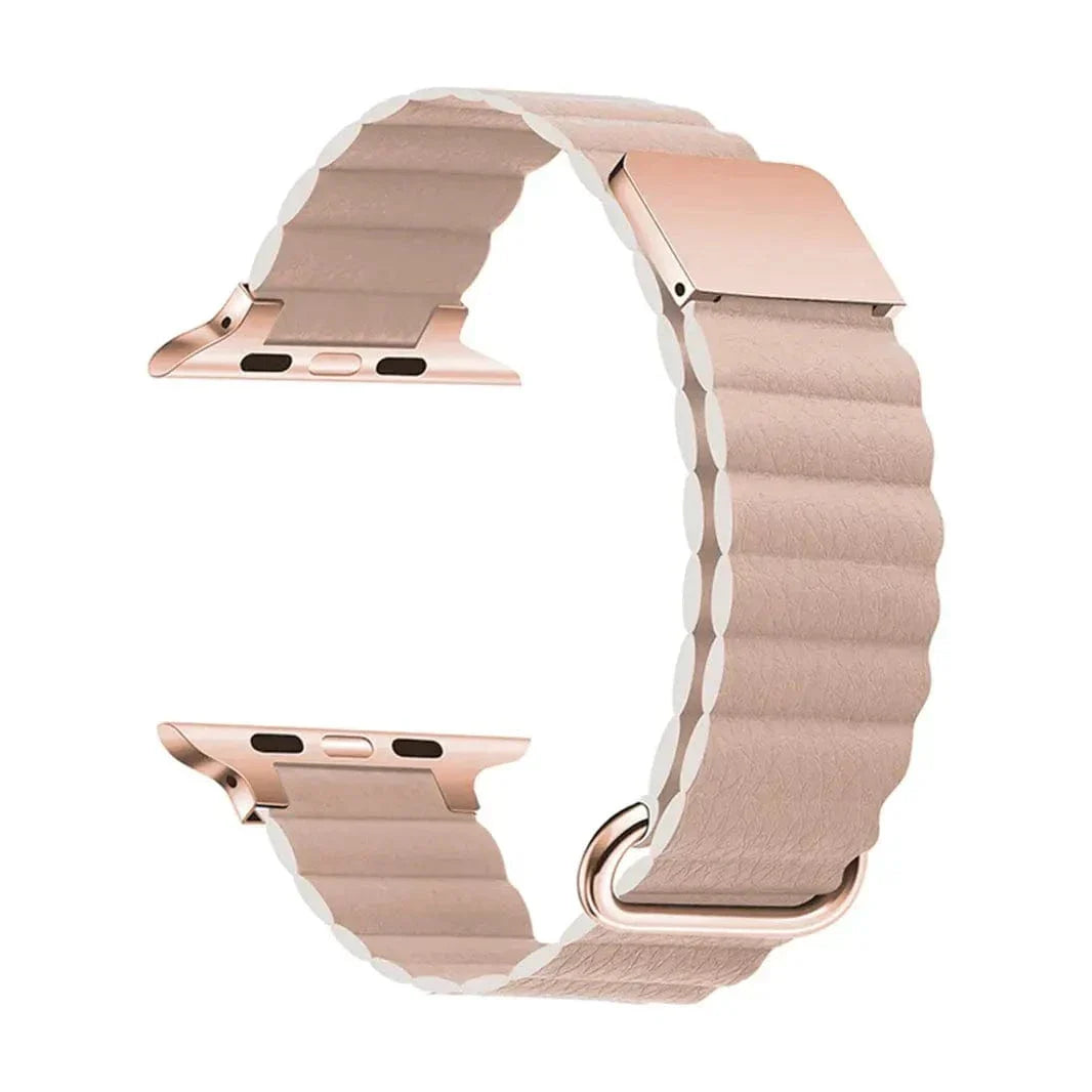 Magnetic Leather Texture Band Sand Pink