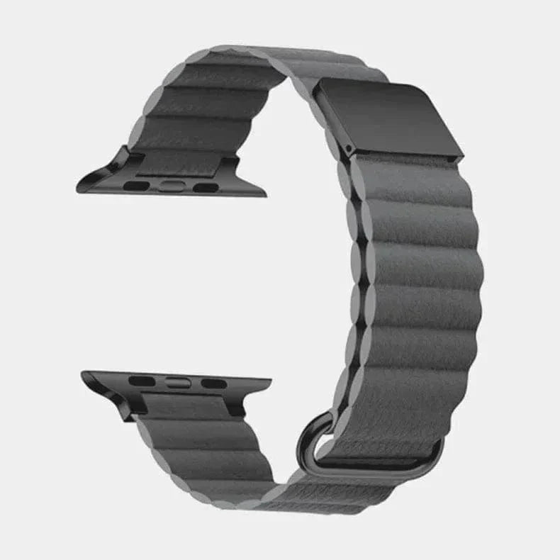 Magnetic Leather Texture Band Dark Grey