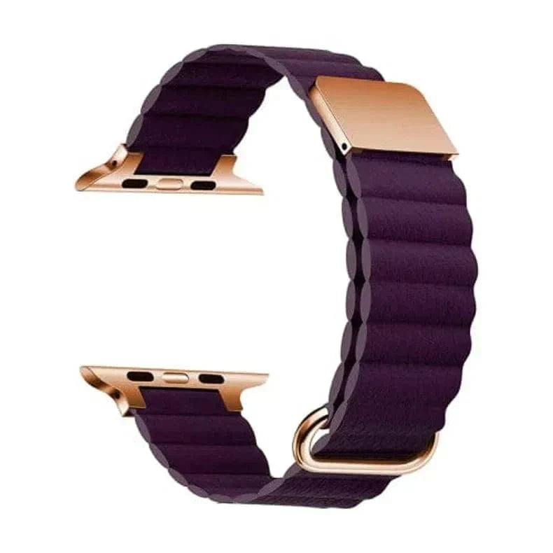 Magnetic Leather Texture Band Deep Purple