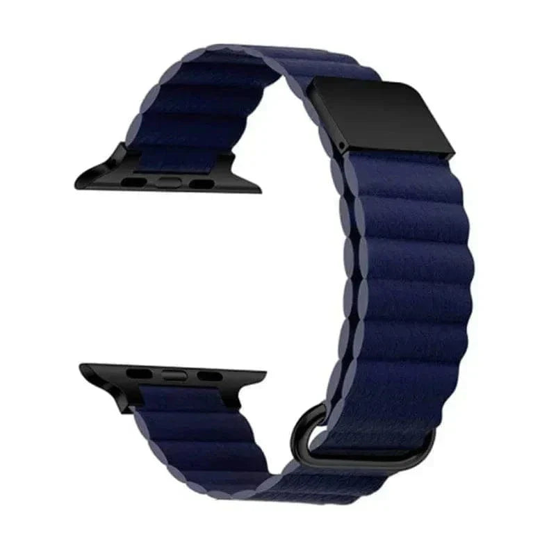 Magnetic Leather Texture Band Midnight Blue