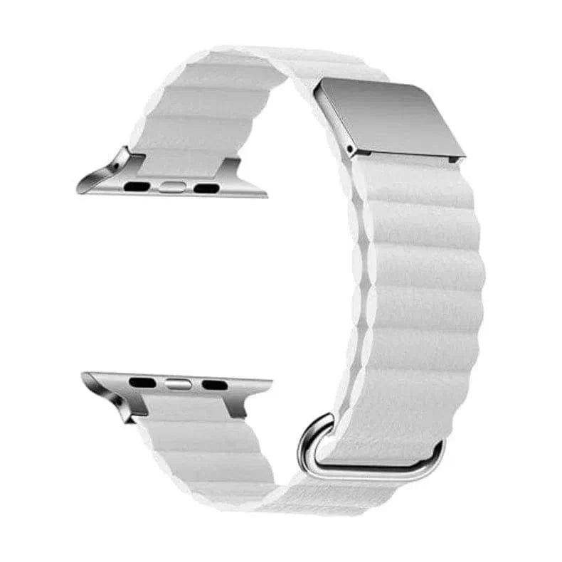 Magnetic Leather Texture Band White