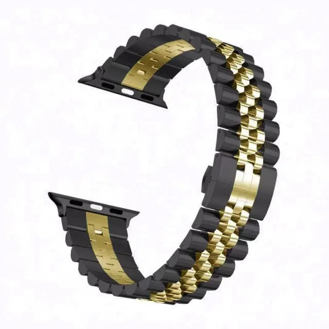 Metal Link Bracelet Chain Black Gold