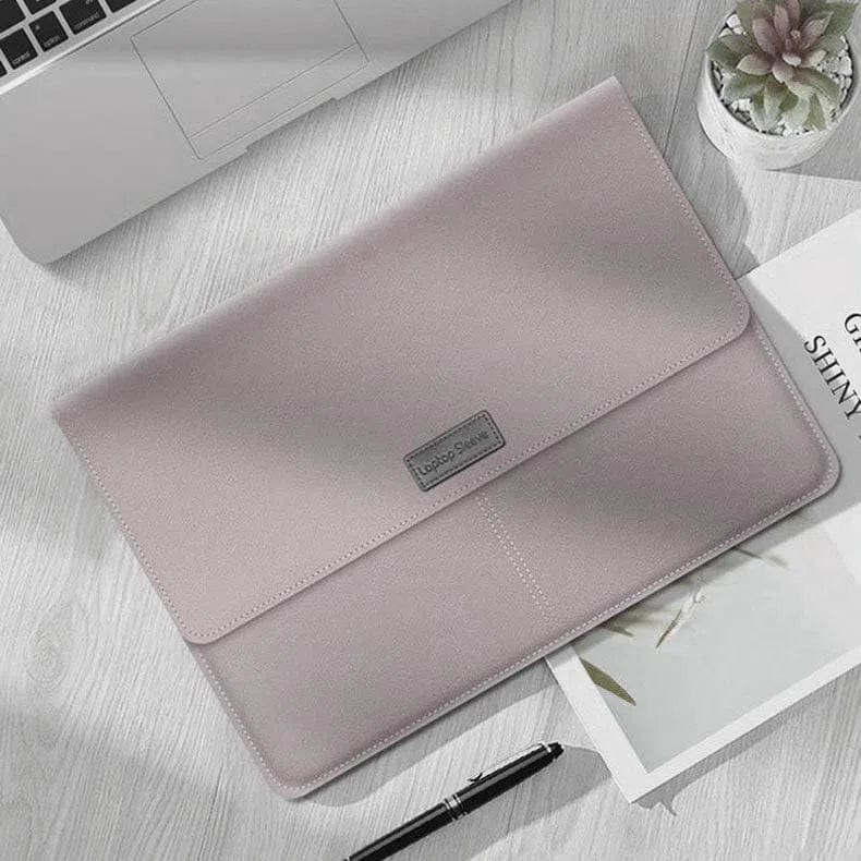 PU Leather Envelope Laptop Sleeve for up-to 13-inch laptop Ash Grey