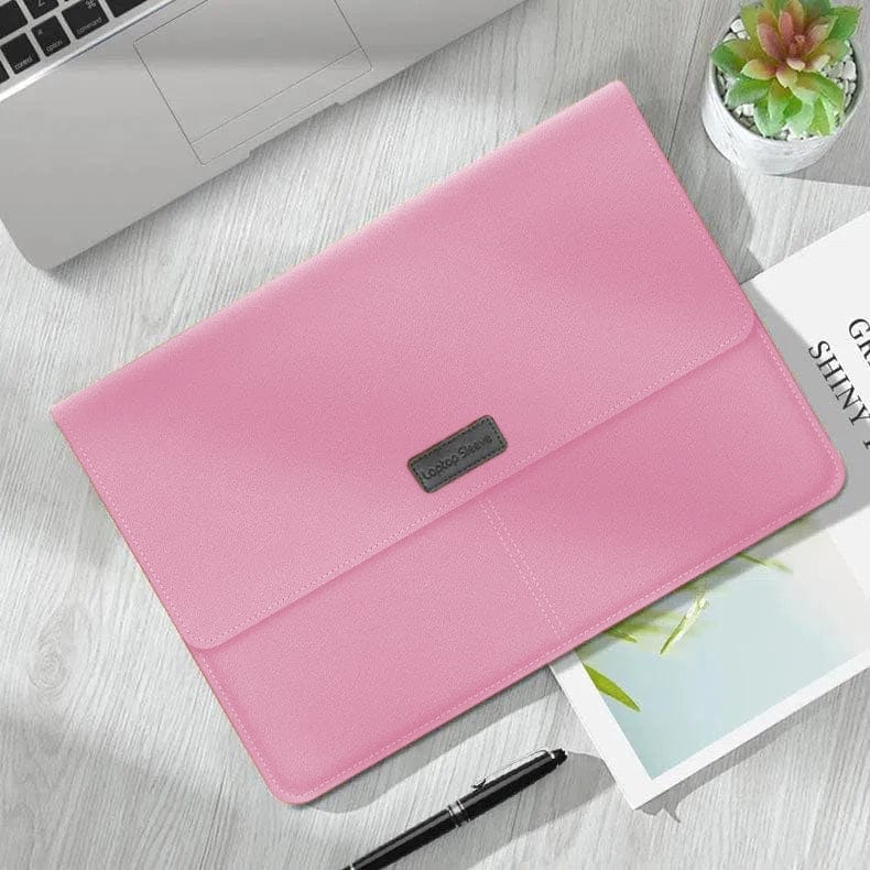 PU Leather Envelope Laptop Sleeve for up-to 13-inch laptop Pink