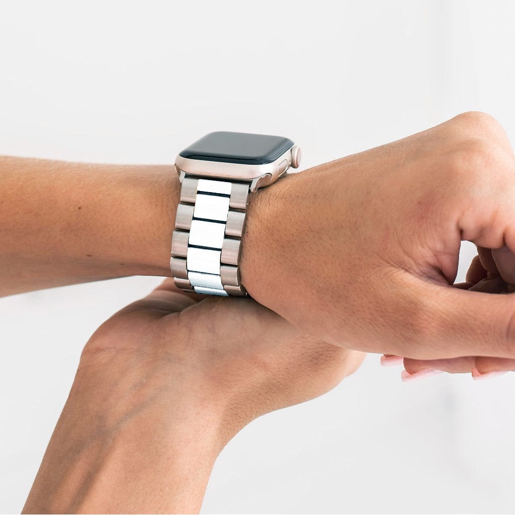 Stainless Steel Metal Bracelet White Silver