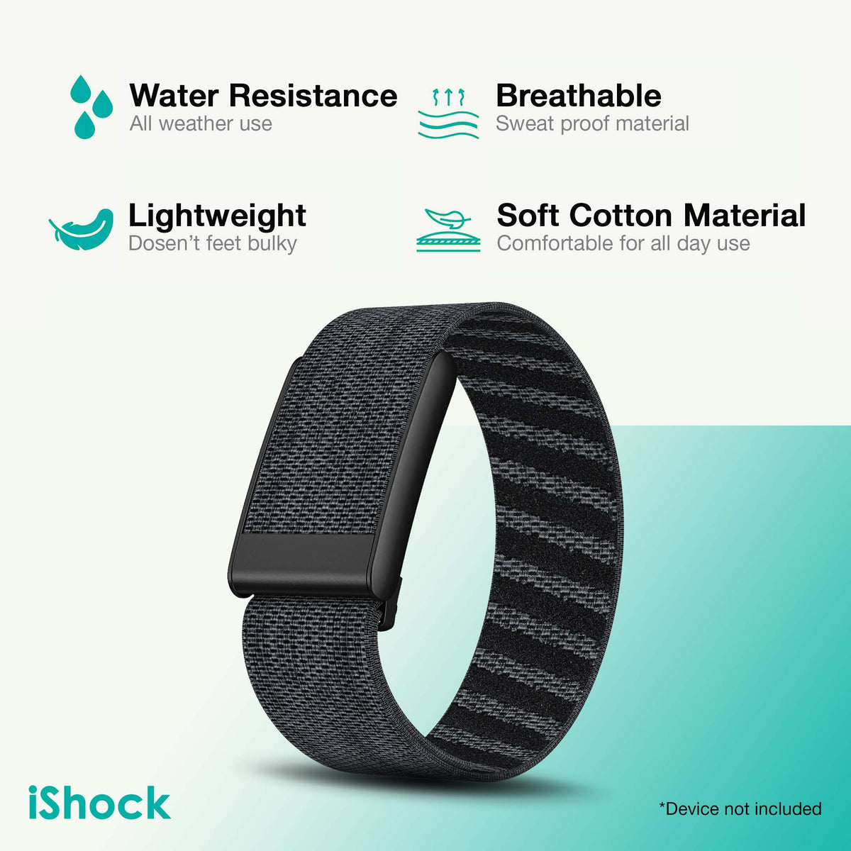 Nylon Sports Loop for Whoop 5.0 ONE | 5.0 PEAK ( Black - Dark Grey )