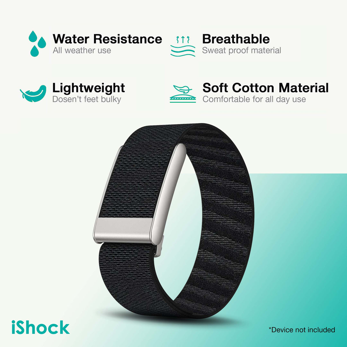 Nylon Sports Loop for Whoop 5.0 ONE | 5.0 PEAK ( Titanium - Black )